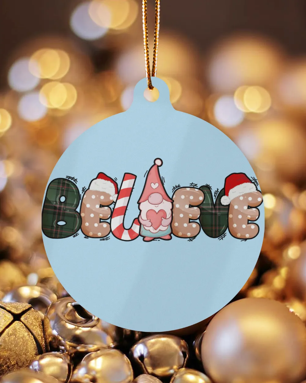 Believe Christmas Ornament - Berlin, Xmas Gnome Ornament