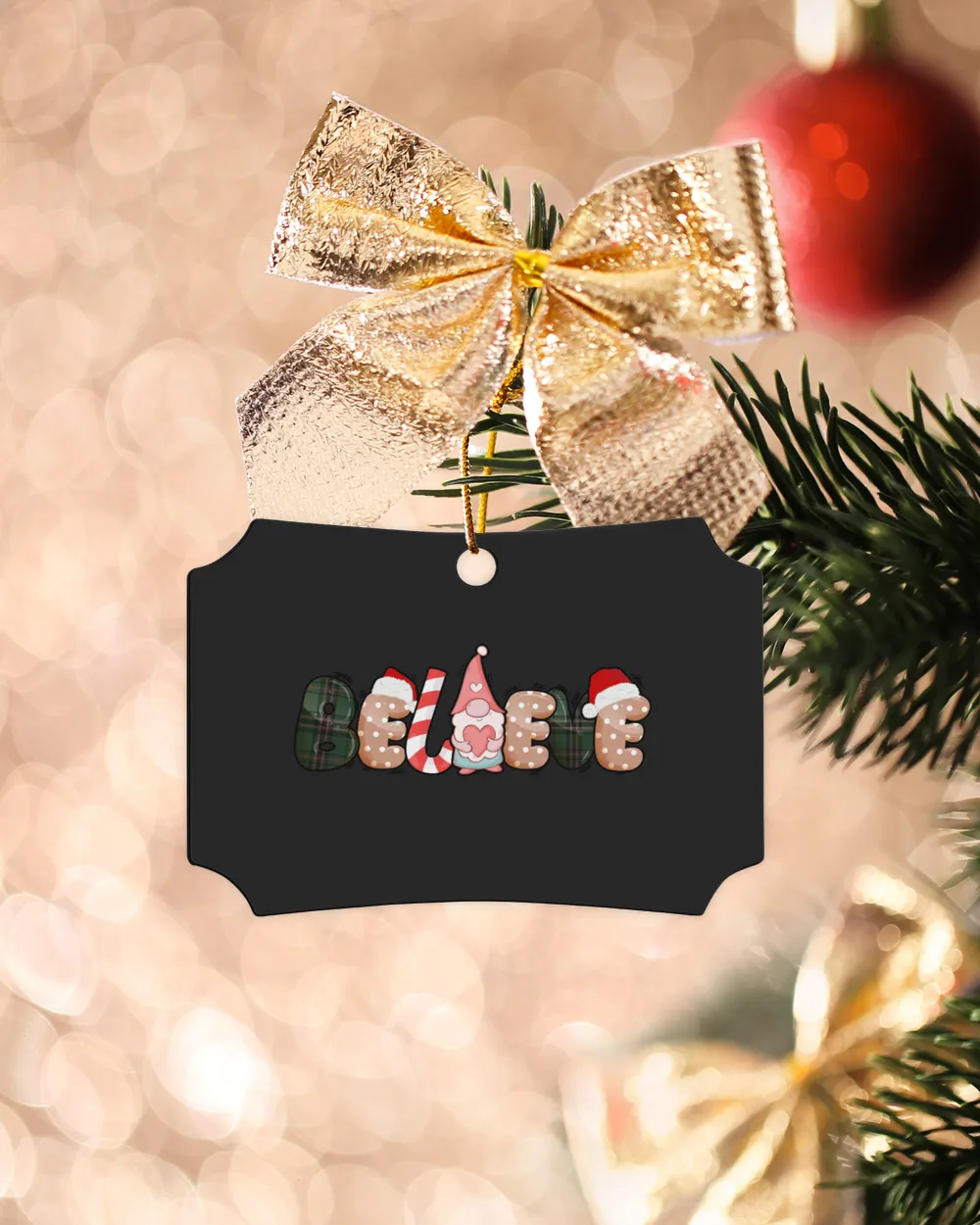 Believe Christmas Ornament - Berlin, Xmas Gnome Ornament