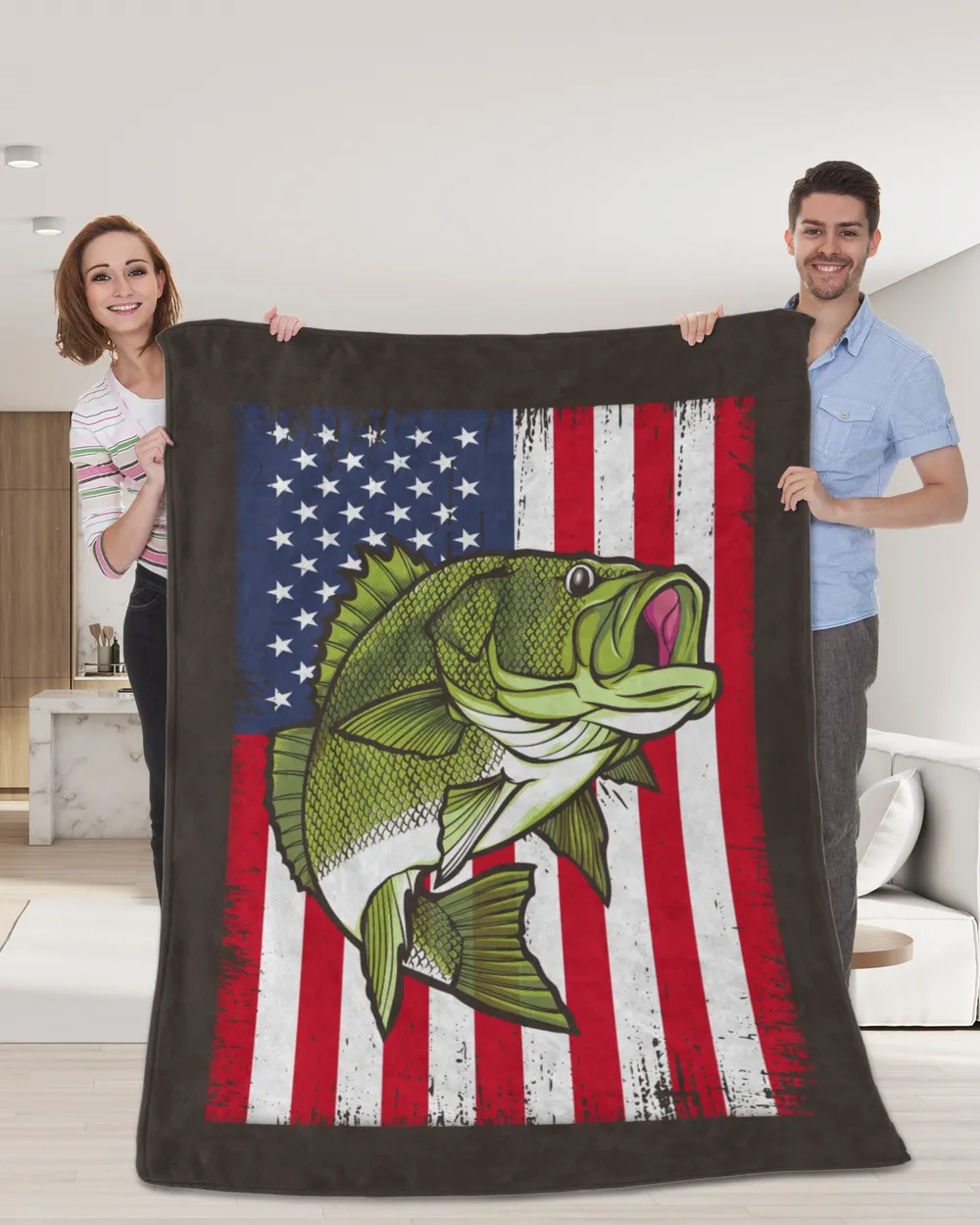 Bass Fishing US Vintage Flag