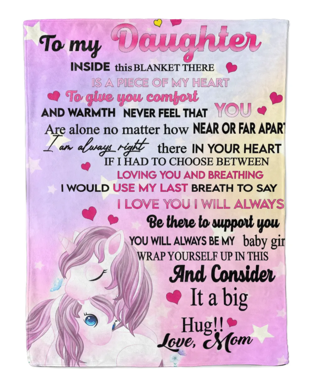 To My Daughter Personalized Blanket Gift From Mother