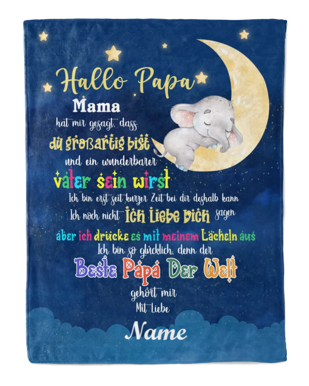 Hallo Papa Cozy Plush Fleece Blanket white 30x40in
