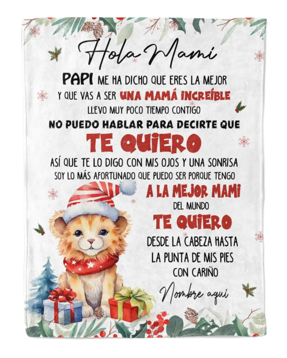 Hola Mami Cozy Plush Fleece Blanket white 30x40in