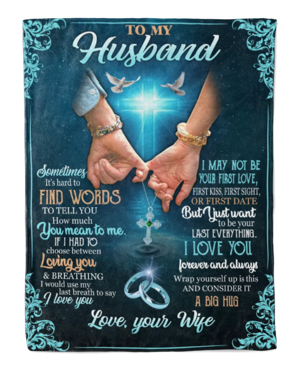 Special gift for Husband Cozy Plush Fleece Blanket white 30x40in