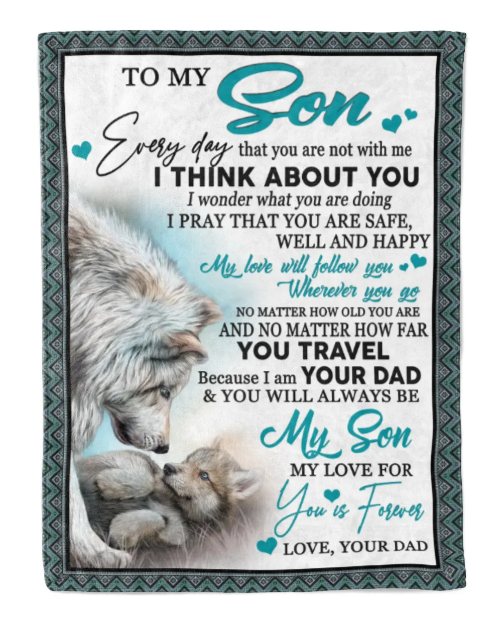 Dad to Son Cozy Plush Fleece Blanket white 30x40in