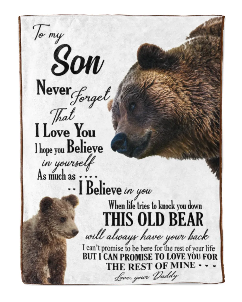 Dad to Son Cozy Plush Fleece Blanket white 30x40in