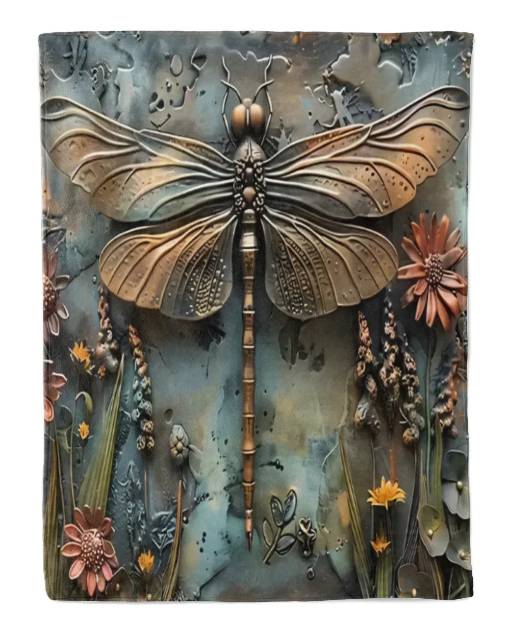Vintage Dragonfly - Personalized Blanket