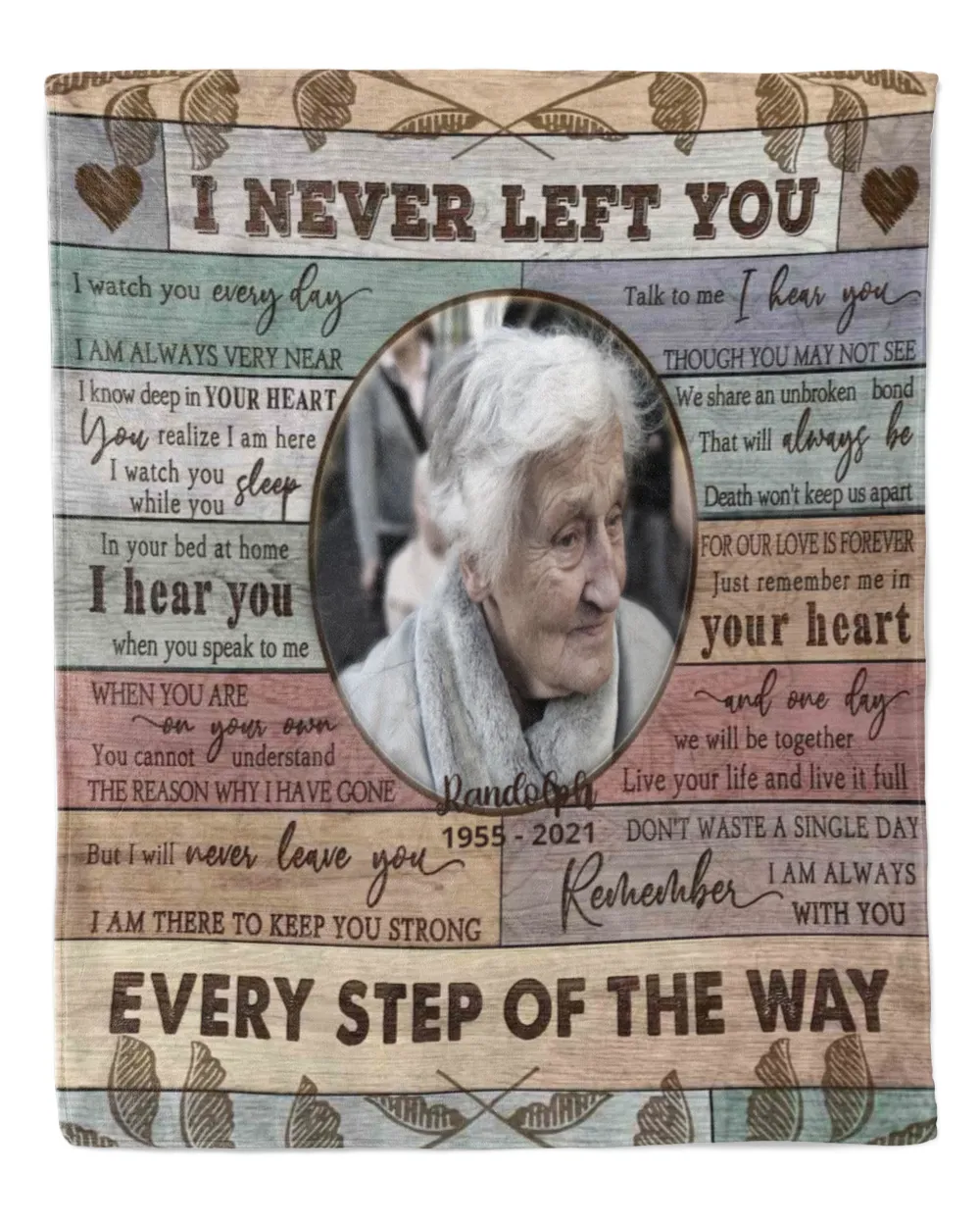 Personalized Custom I Never Left You Memorial Memory Photo Blanket Sherpa Fleece Blanket FBL22 Cozy Plush Fleece Blanket white 30x40in