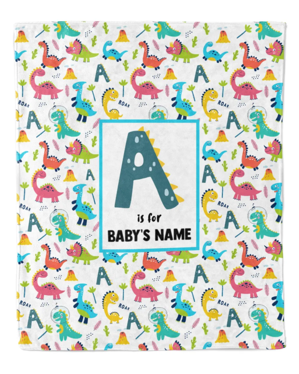 Personalized Kids Dinosaur Blanket, Custom Blanket, Kids Blanket with Name, Fleece Blanket Custom, Sherpa Blanket, Dinosaur Blanket Boys