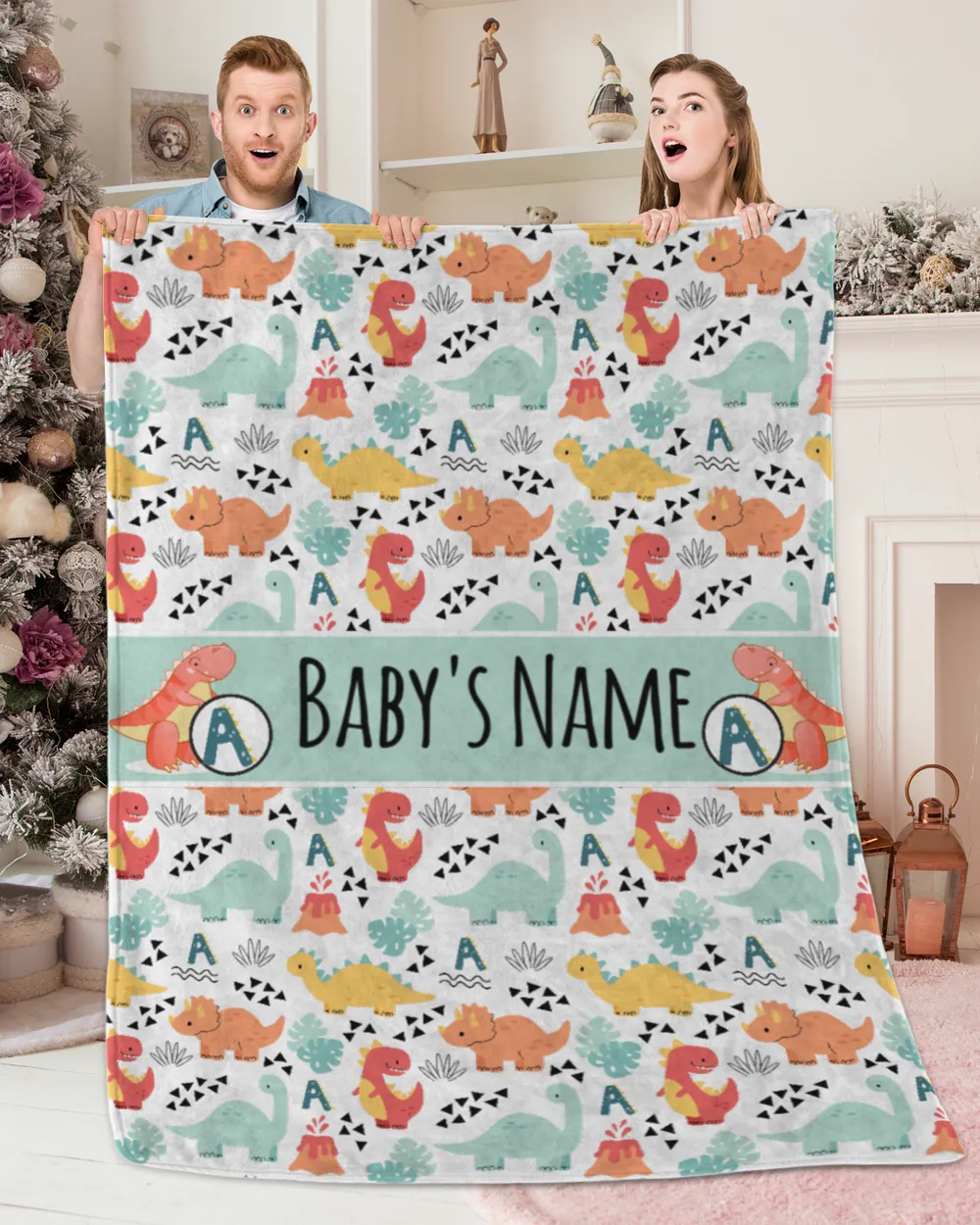 Personalized Kids Dinosaur Blanket, Custom Blanket, Kids Blanket with Name, Fleece Blanket Custom, Sherpa Blanket, Dinosaur Blanket Boys