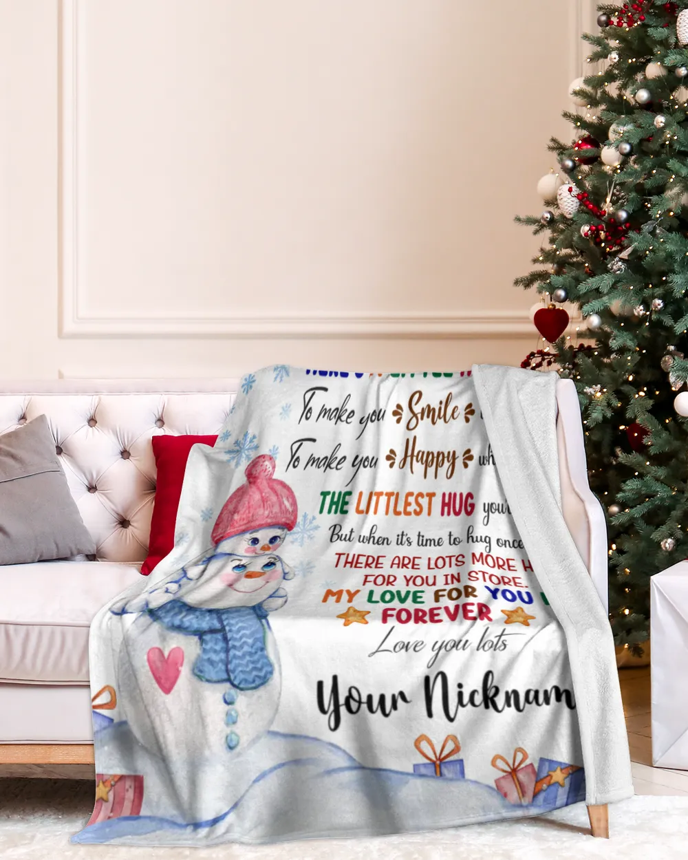 Personalized Winter Snowman To my Granddson Christmas Gift with Hug Quotes