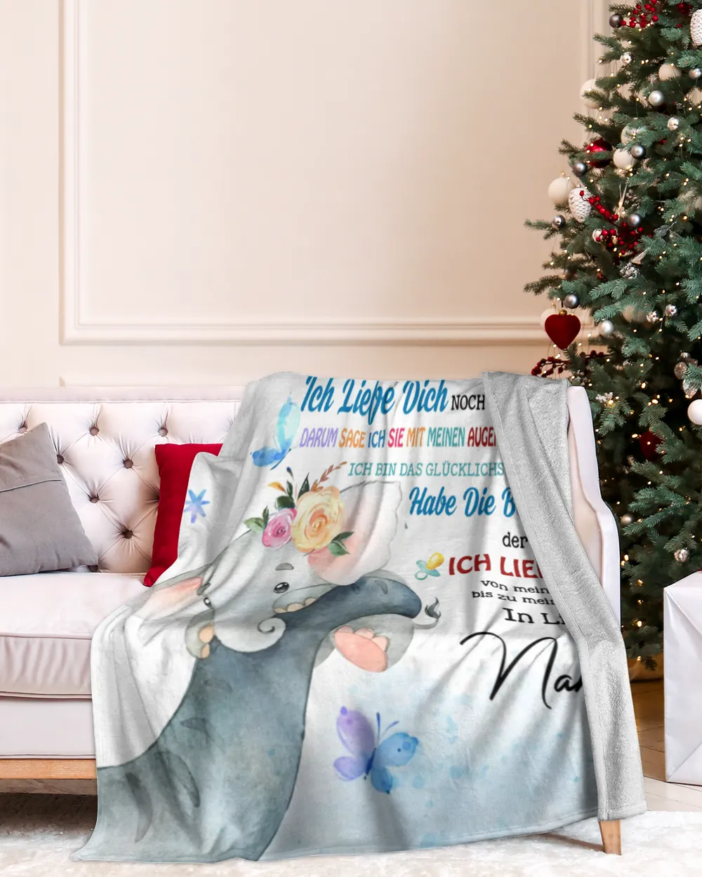Hallo mama Cozy Plush Fleece Blanket white 30x40in