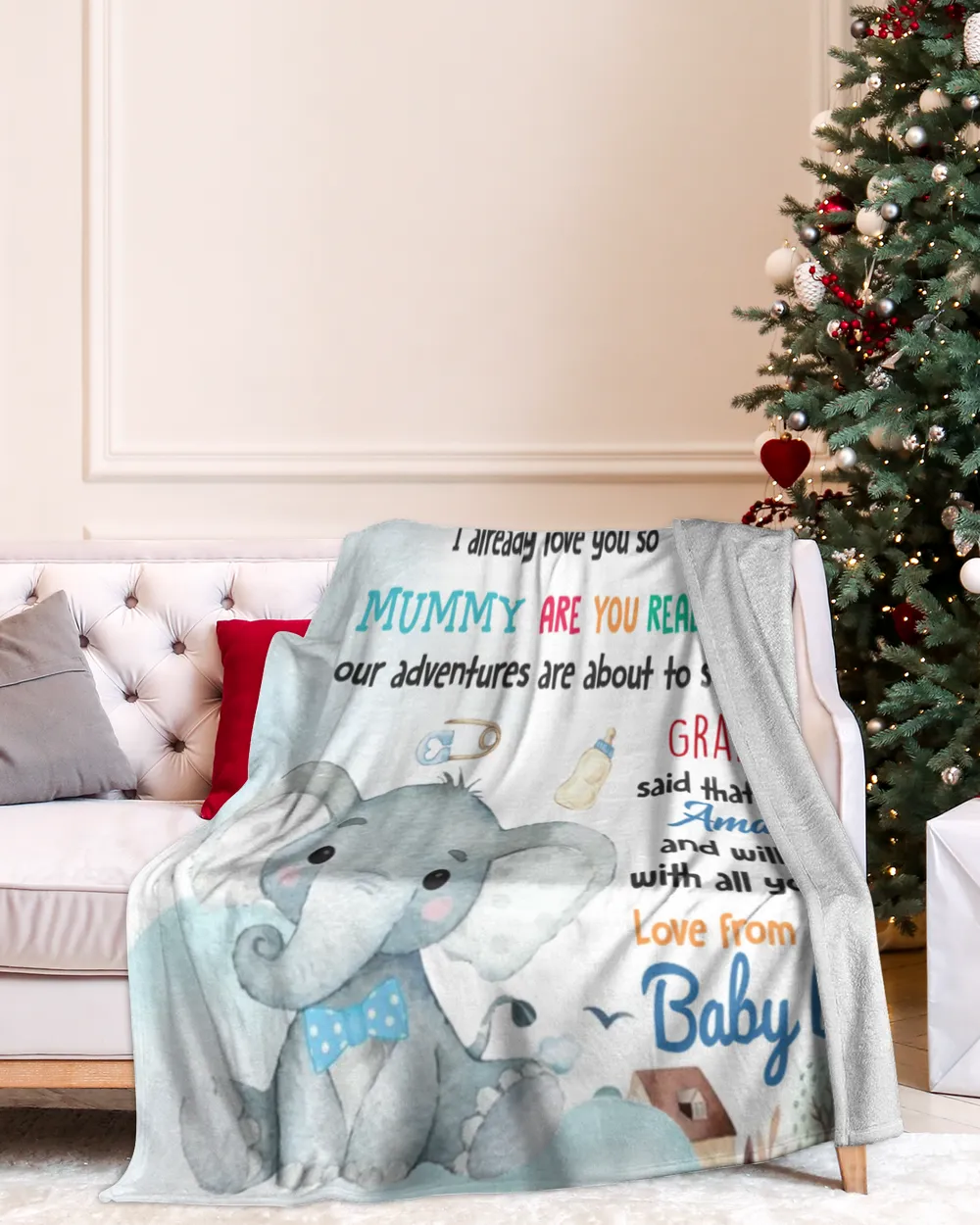 Hi mummy I know I'm just a little bump Cozy Plush Fleece Blanket white 30x40in