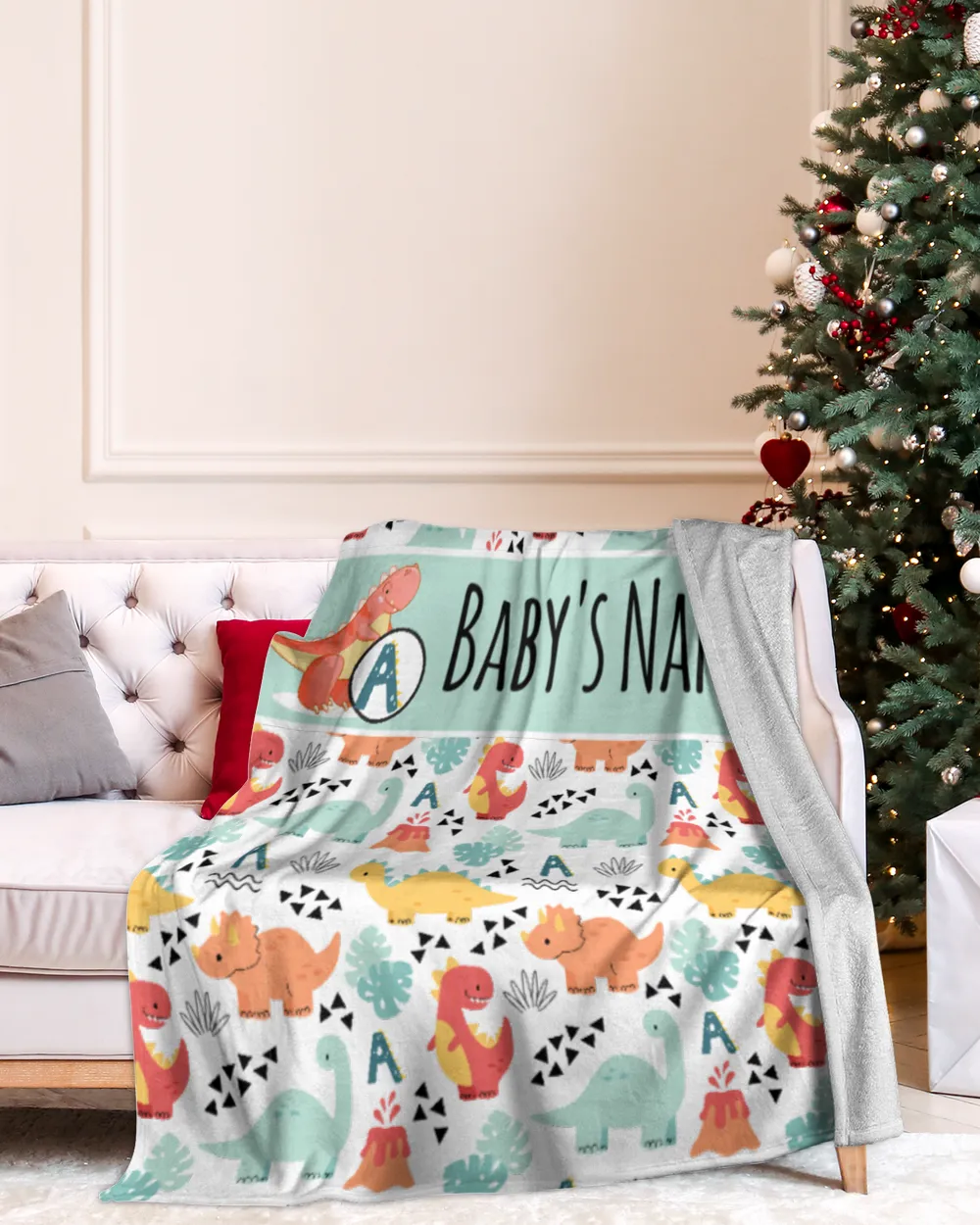 Personalized Kids Dinosaur Blanket, Custom Blanket, Kids Blanket with Name, Fleece Blanket Custom, Sherpa Blanket, Dinosaur Blanket Boys