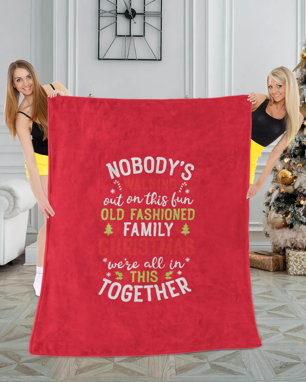 Nobody's Walking Out On This Fun Old Family Christmas Xmas T-Shirt