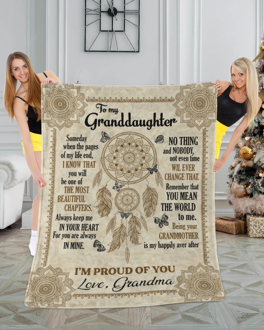 Personalized Granddaughter Gift,  MOST BEAUTIFUL CHAPTERS, Vintage Dreamcatcher and butterfly