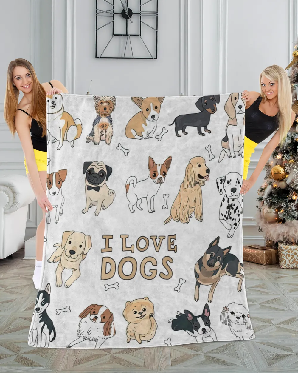 I Love Dogs Blanket - Pet Love Blanket