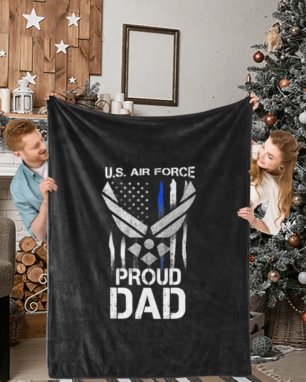 Proud Dad U.S. Air Force Stars Air Force Family Party Gift T-Shirt