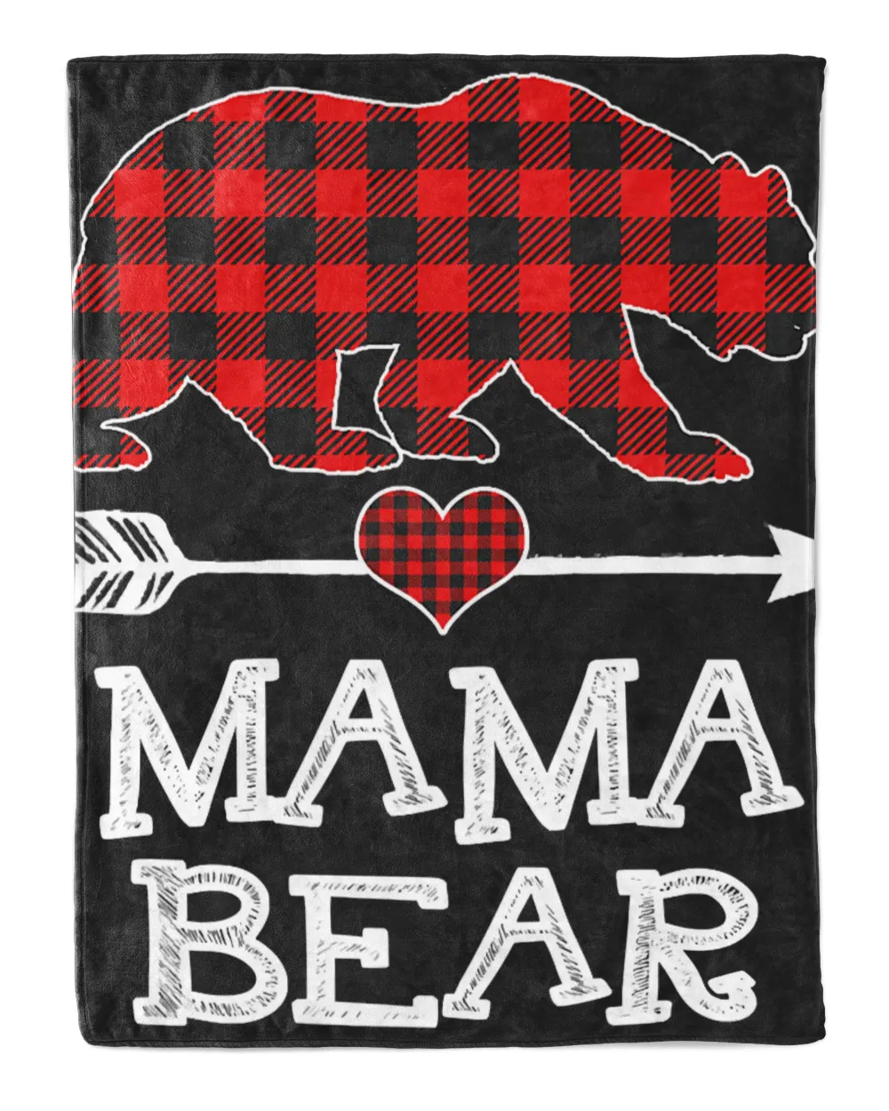 Mama Bear Christmas Pajama Red Plaid Buffalo Family Gift T-Shirt