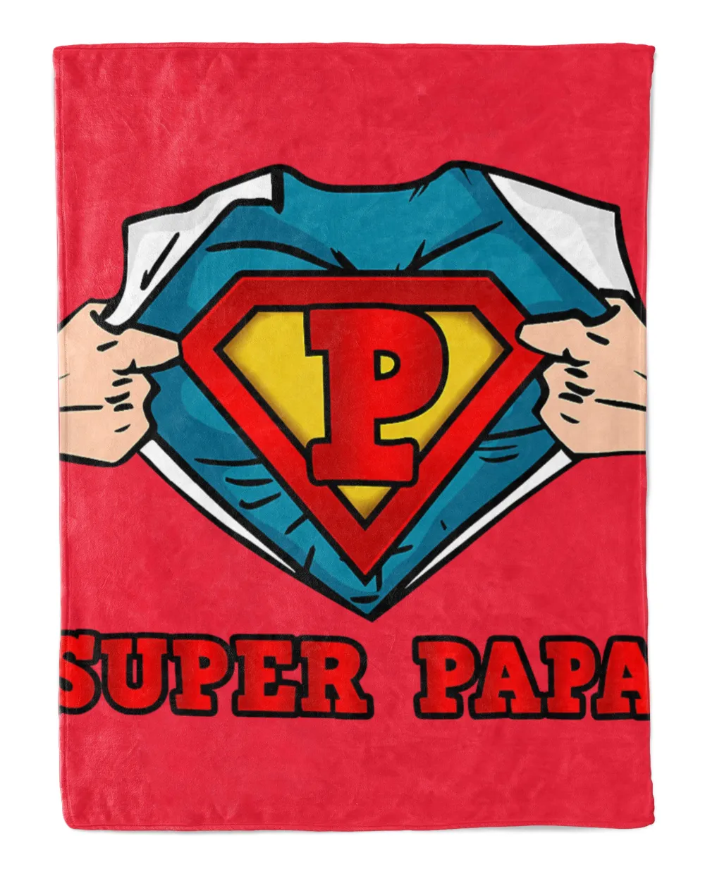 Mens SUPERHERO SUPER PAPA T-SHIRT - GREAT GIFT FOR DAD