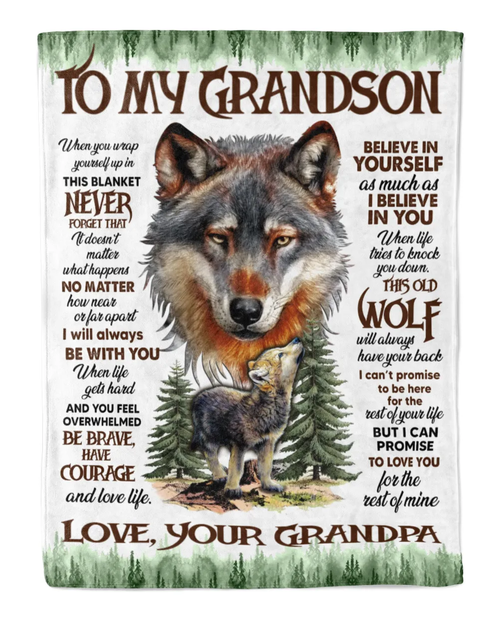 Personalized  Grandchildens Gift This old Wolf Quotes