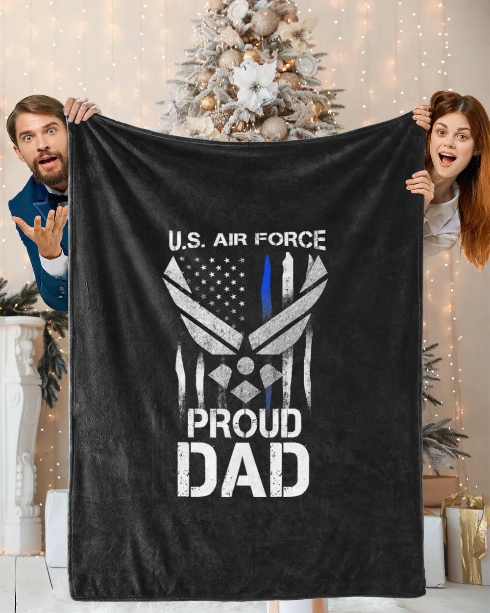 Proud Dad U.S. Air Force Stars Air Force Family Party Gift T-Shirt