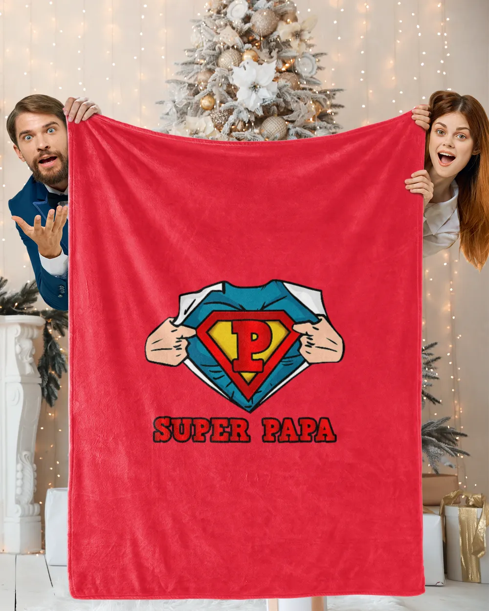 Mens SUPERHERO SUPER PAPA T-SHIRT - GREAT GIFT FOR DAD