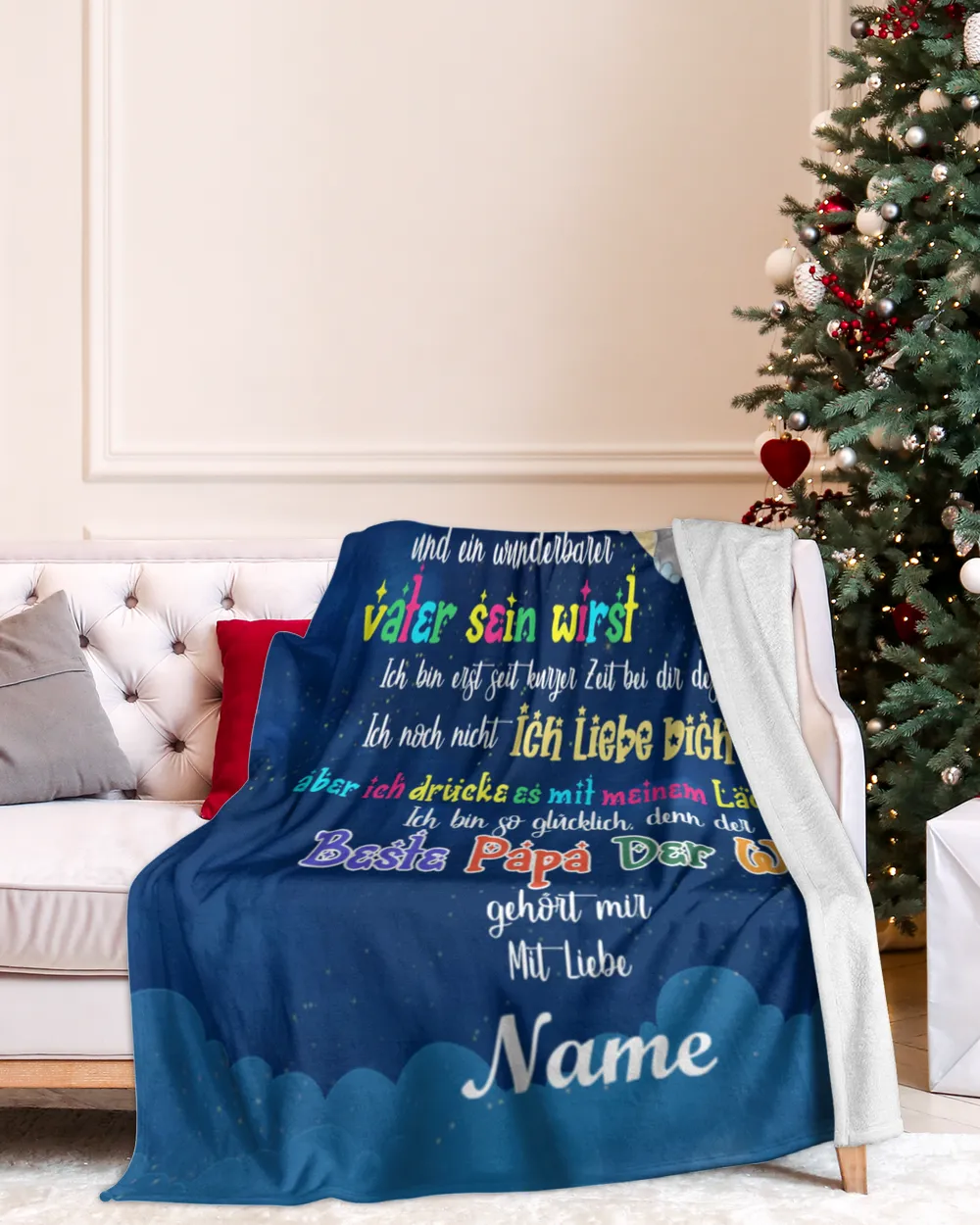 Hallo Papa Cozy Plush Fleece Blanket white 30x40in