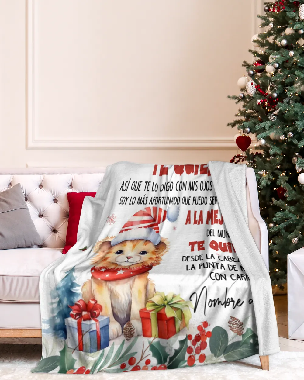 Hola Mami Cozy Plush Fleece Blanket white 30x40in