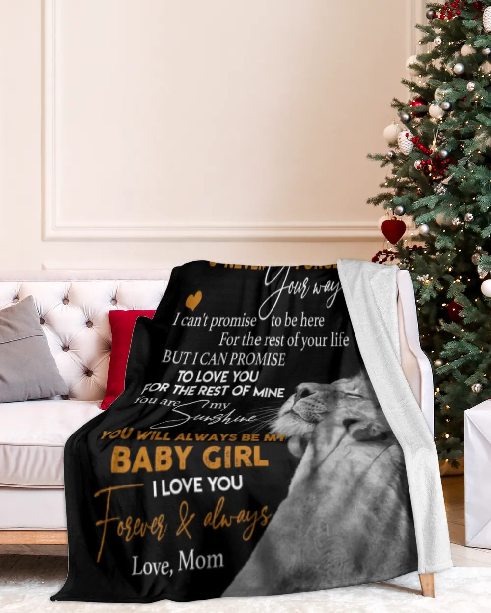 Mom to Daughter Cozy Plush Fleece Blanket white 30x40in