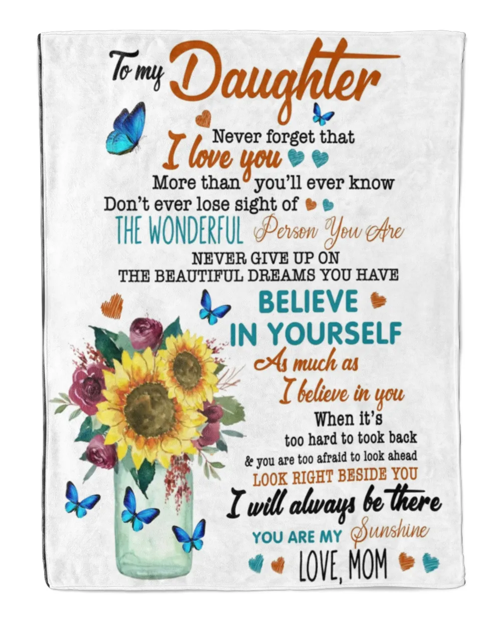 To my Daughter I love you gift for christmas Blanket