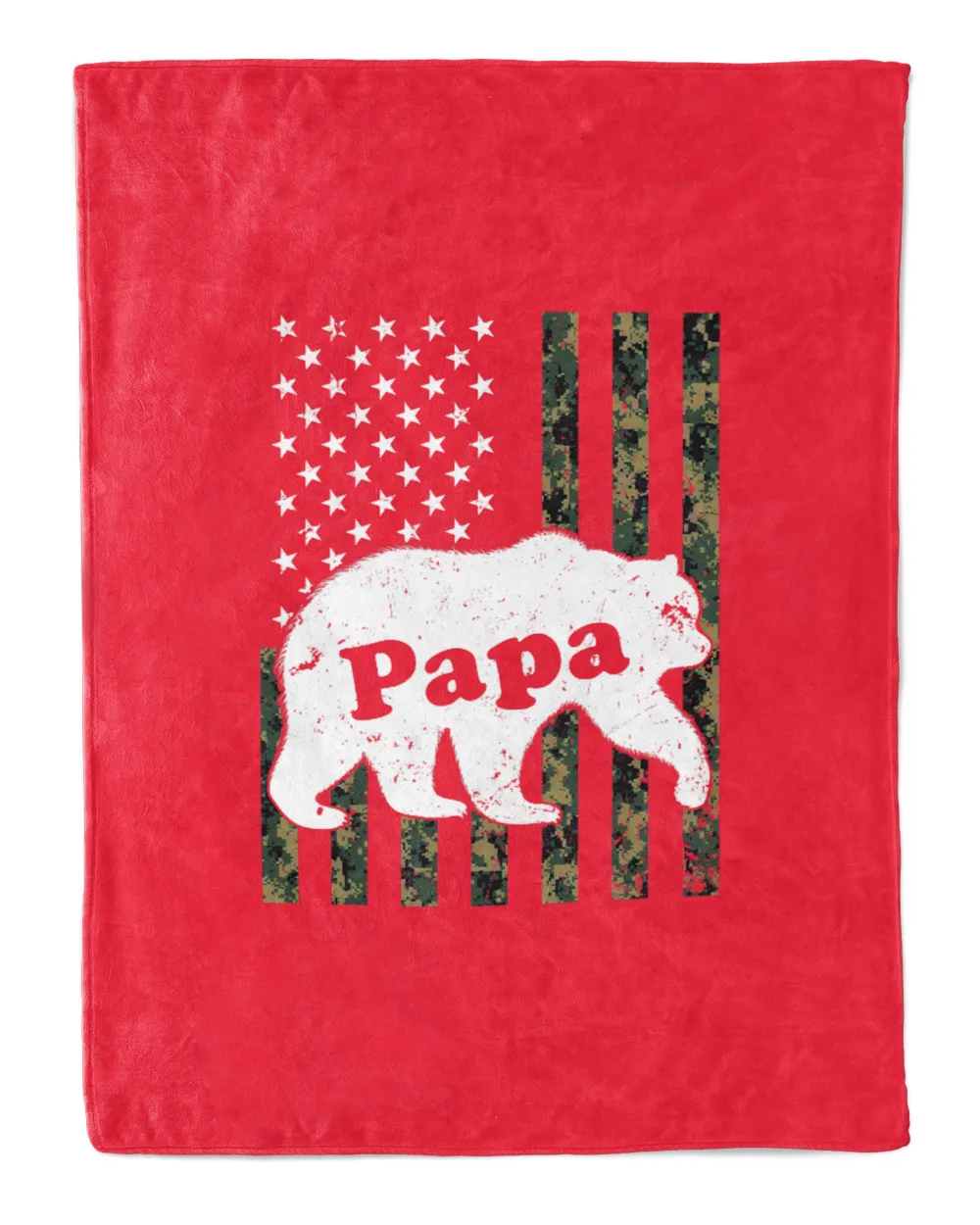 Mens Mens Papa Bear T-Shirt Camouflage USA American Flag