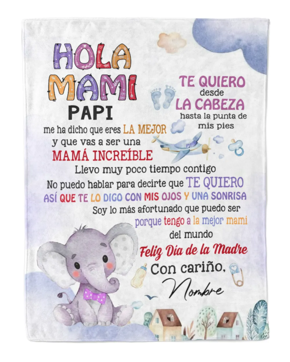 Hola mami Papi me ha dicho que eres la mejor y que vas a ser una mamá increíble. Cozy Plush Fleece Blanket white 30x40in