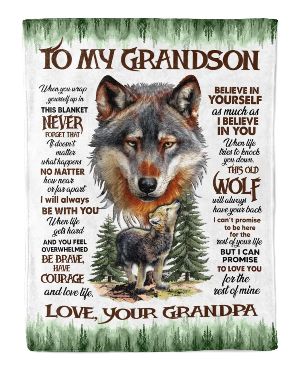 Personalized  Grandchildens Gift This old Wolf Quotes