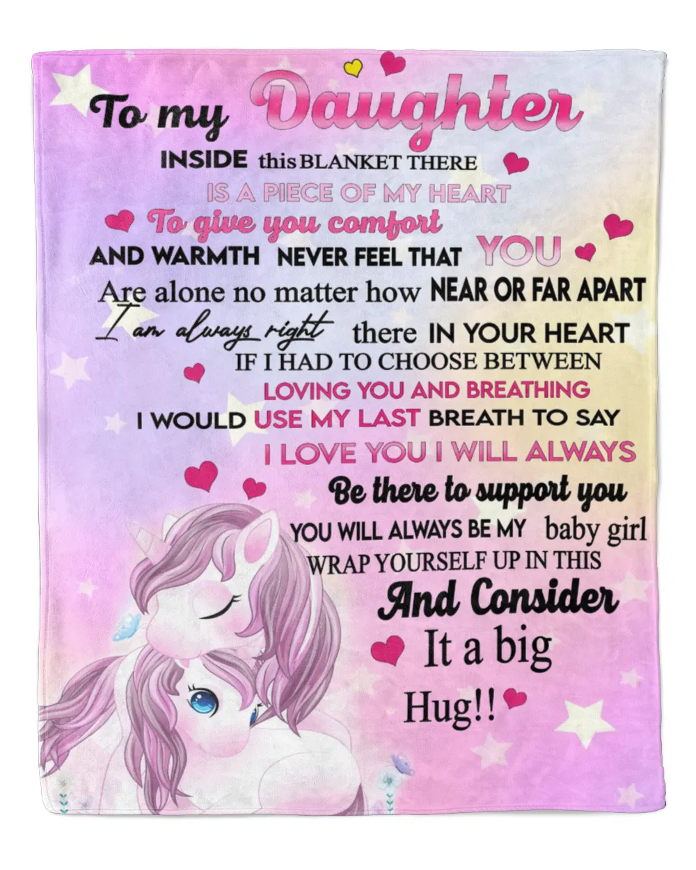 To My Daughter Personalized Blanket Gift From Mother