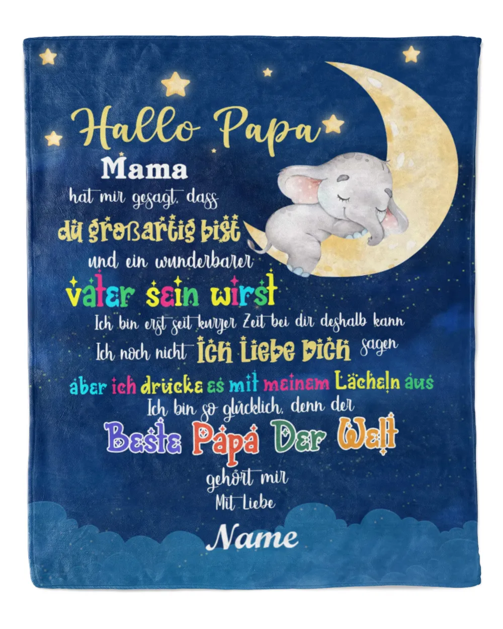 Hallo Papa Cozy Plush Fleece Blanket white 30x40in