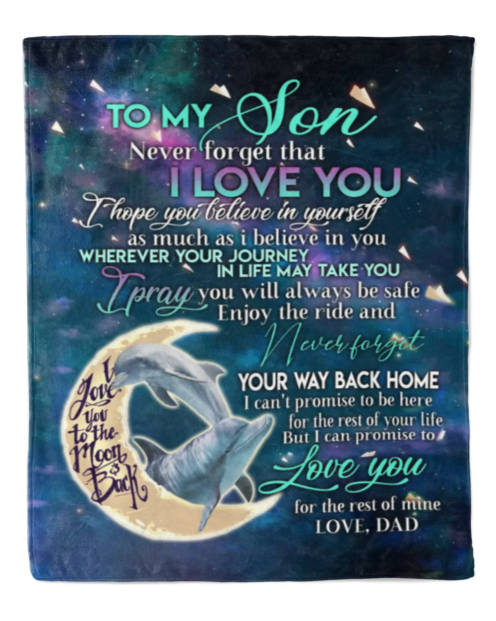 Dad to Son Cozy Plush Fleece Blanket white 30x40in