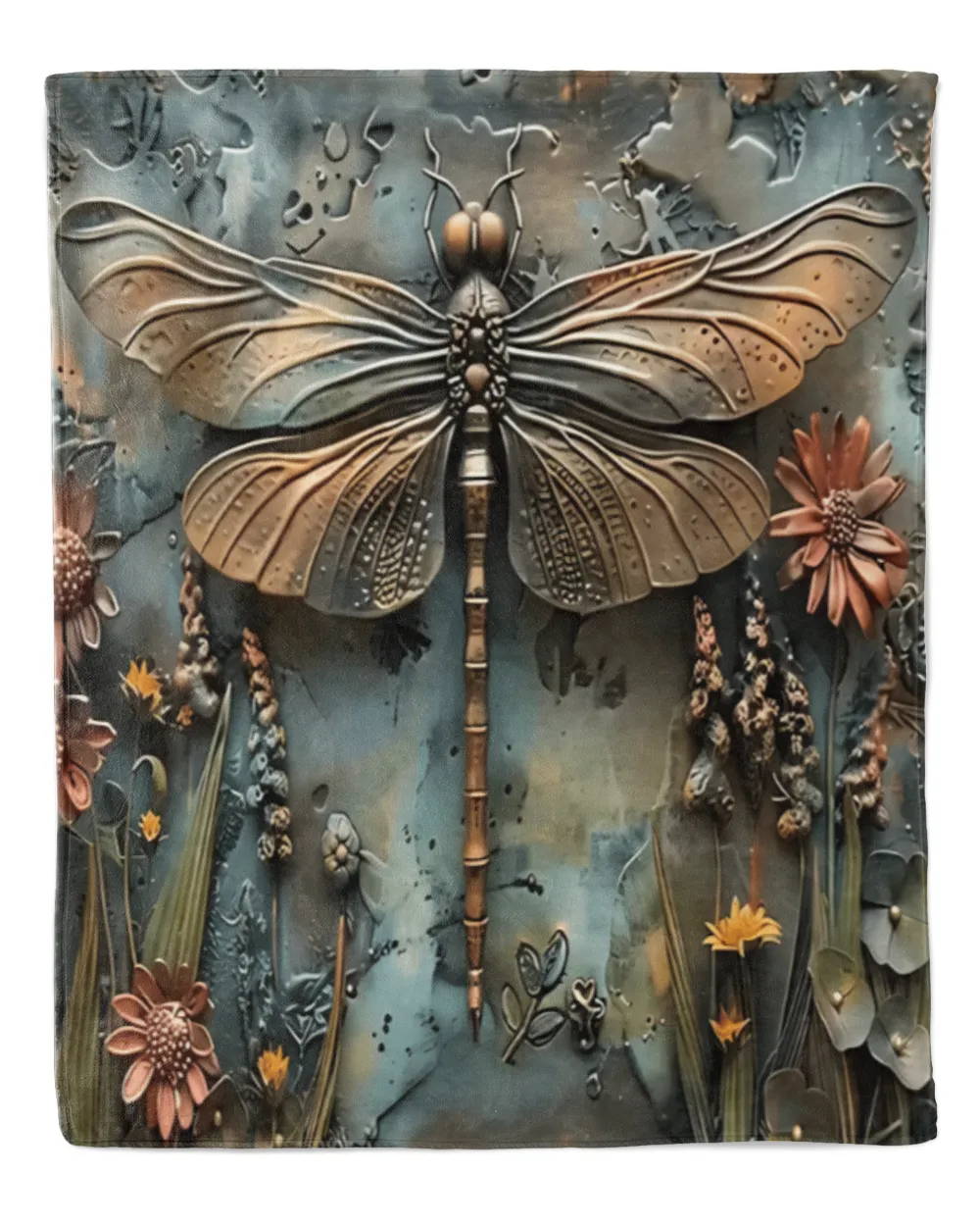 Vintage Dragonfly - Personalized Blanket