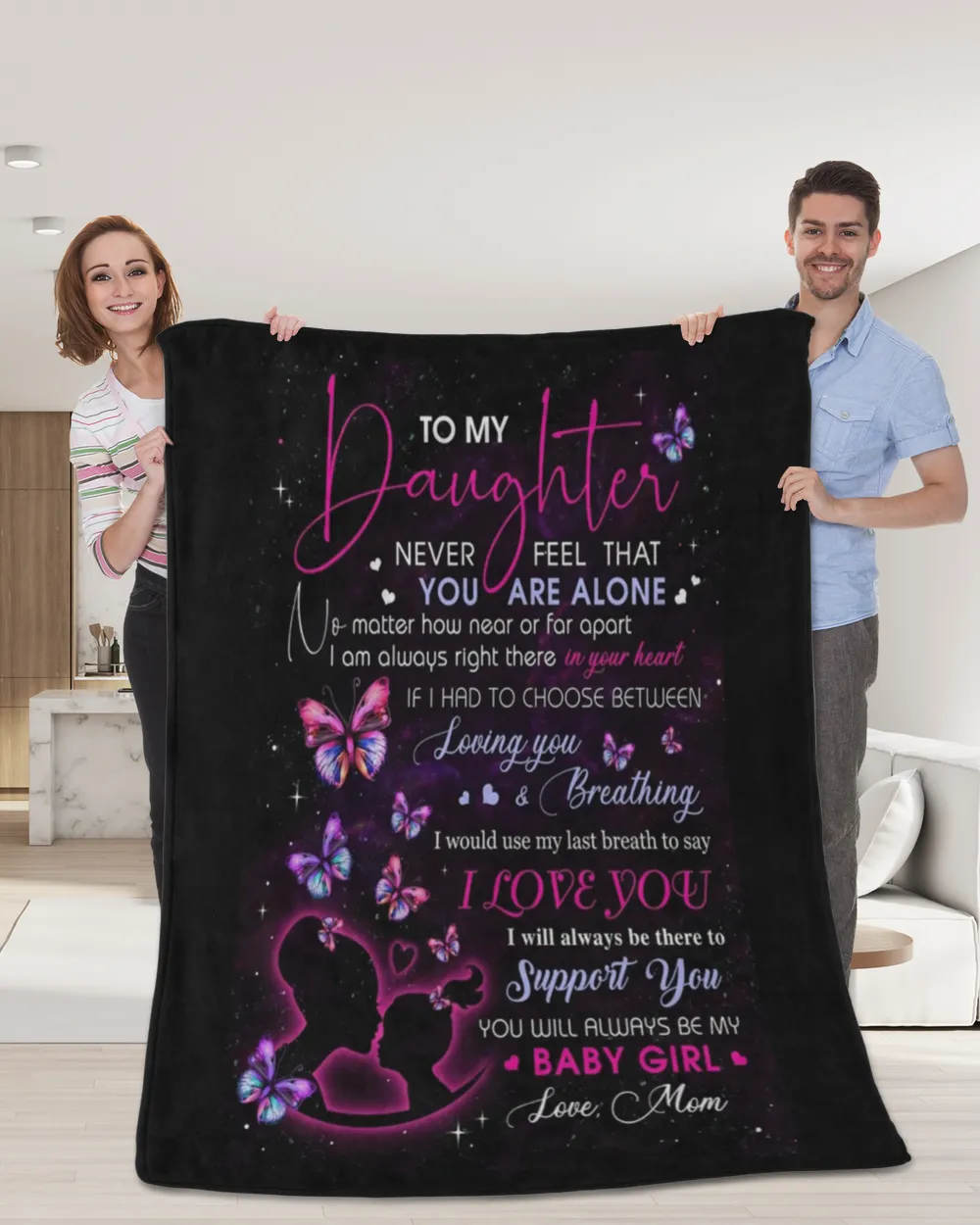 To My Daughter Not Alone Throw Blanket