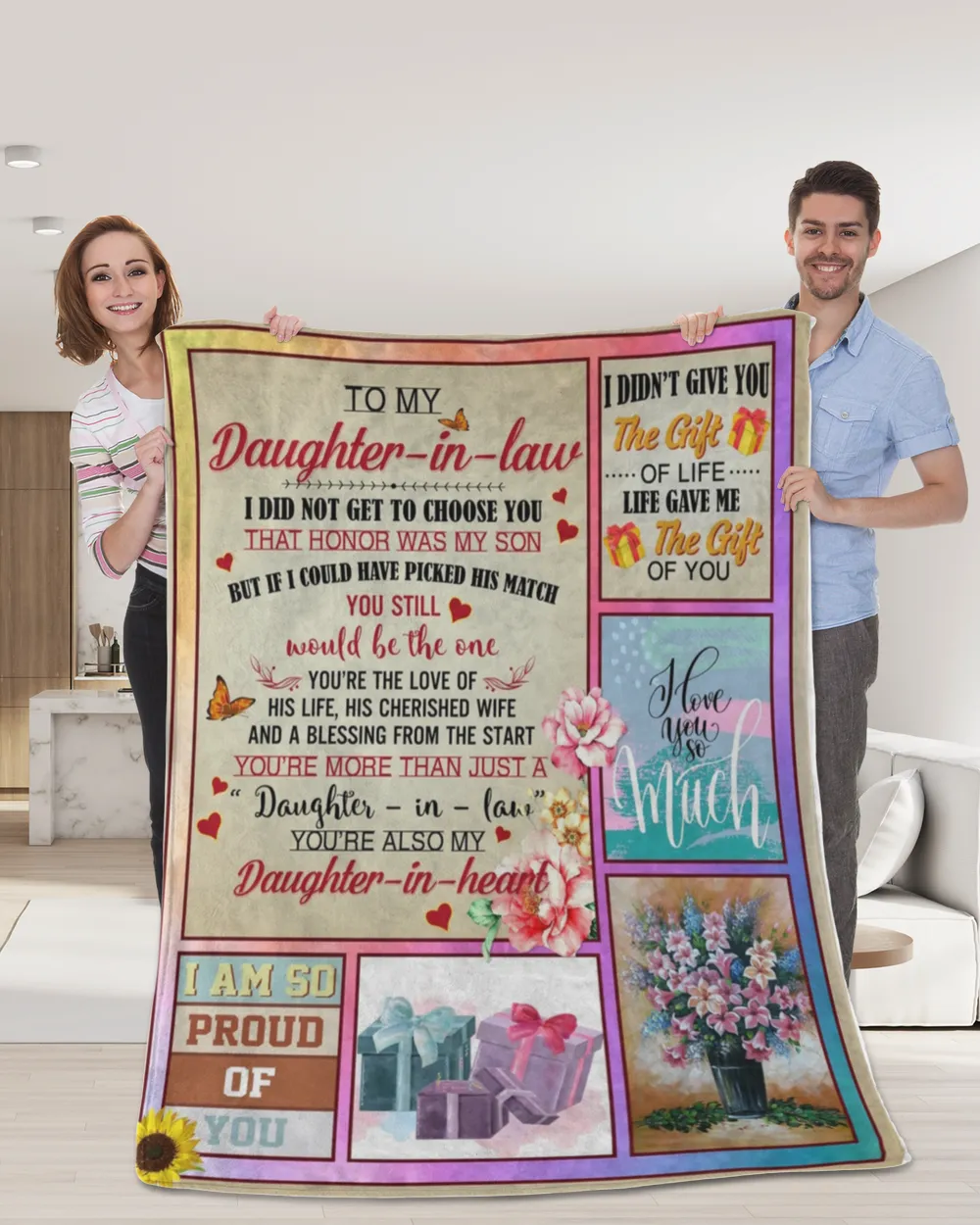 To My Daughter In law I Did Not Get To Choose You That Honor Was My Son's - Daughter In Law Throw Blanket