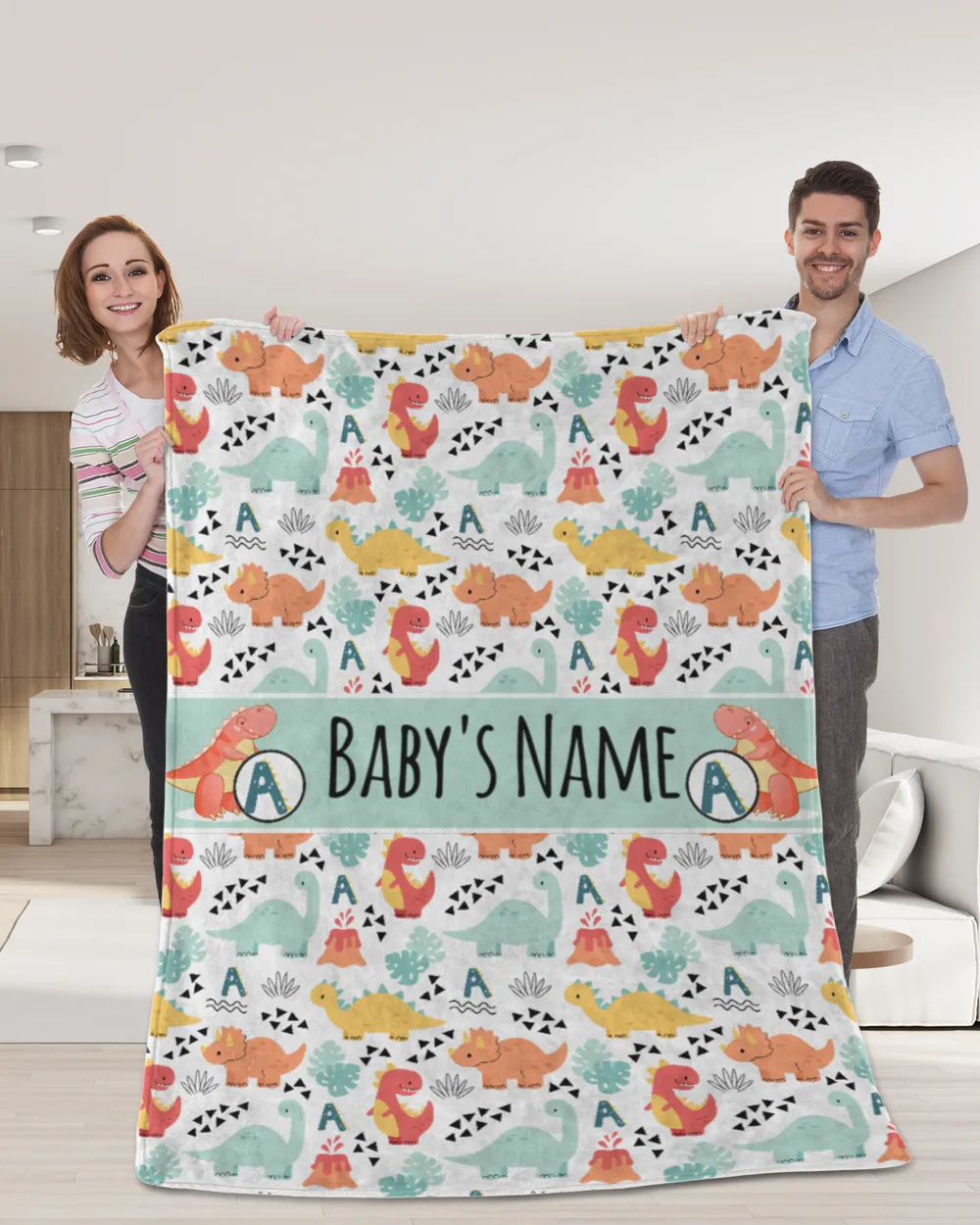 Personalized Kids Dinosaur Blanket, Custom Blanket, Kids Blanket with Name, Fleece Blanket Custom, Sherpa Blanket, Dinosaur Blanket Boys