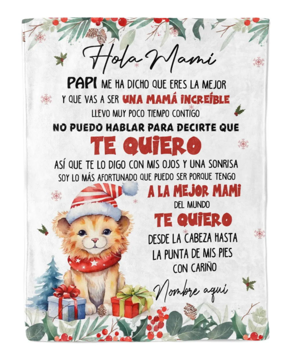 Hola Mami Cozy Plush Fleece Blanket white 30x40in
