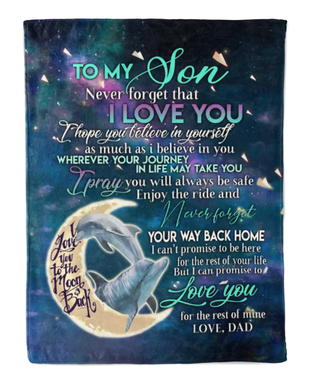 Dad to Son Cozy Plush Fleece Blanket white 30x40in