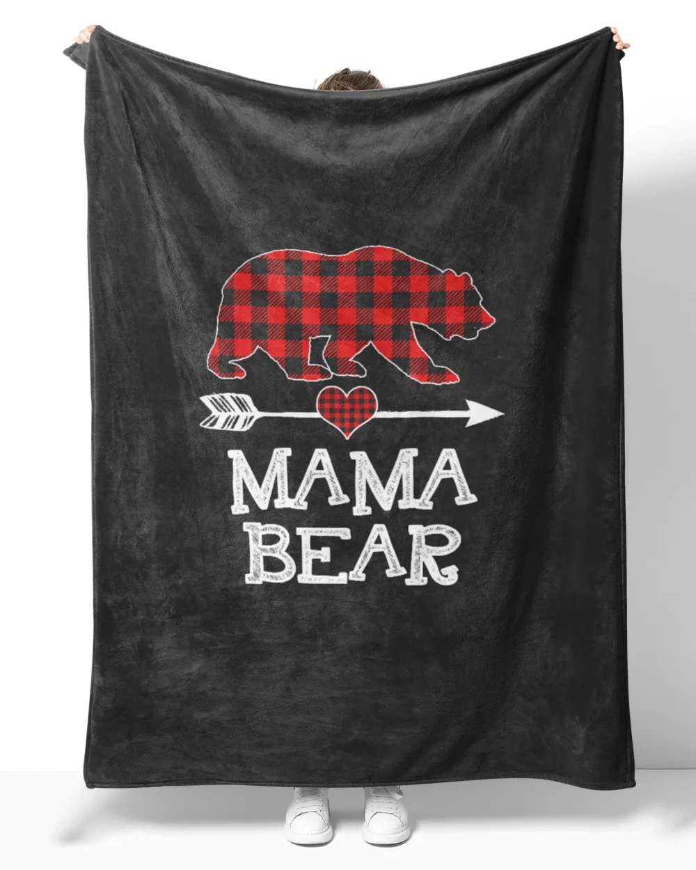 Mama Bear Christmas Pajama Red Plaid Buffalo Family Gift T-Shirt