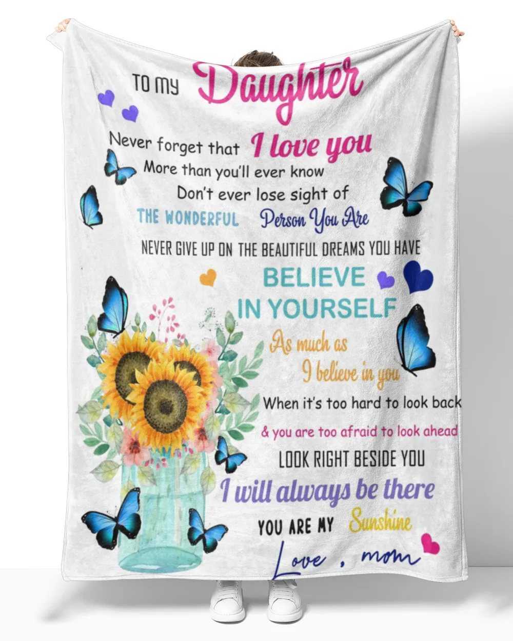 Mom To Sunflower Daughter-Never Forget That You Are My Sunshine blanket