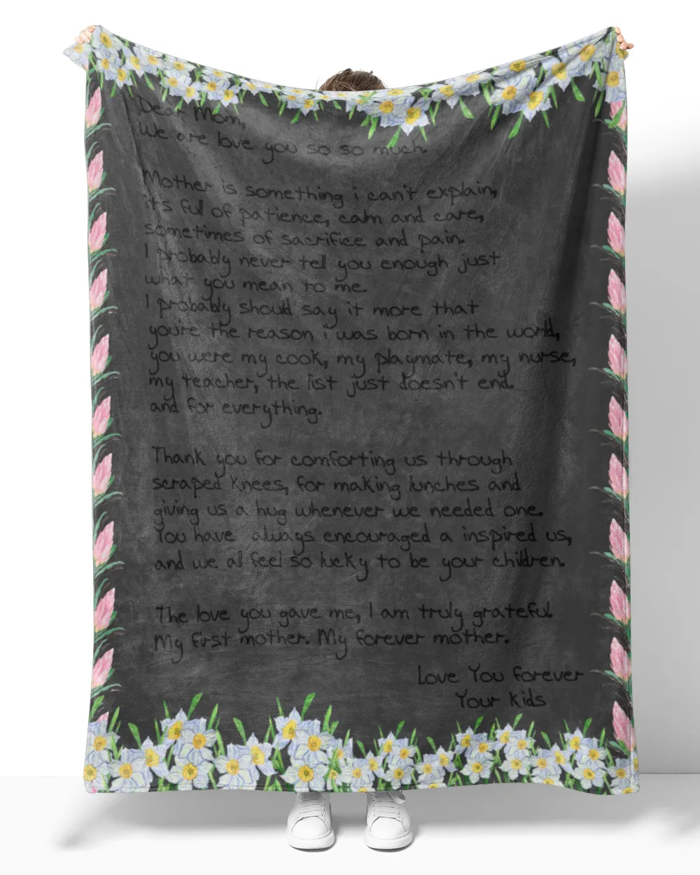 Blanket with lovely letter for mother