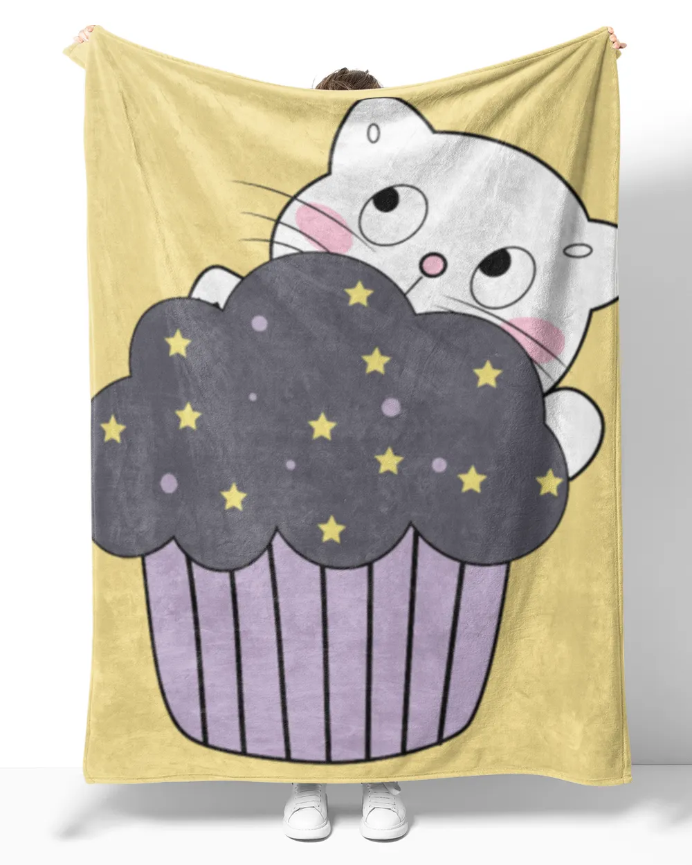 Cute cat with cupcake for cat lover