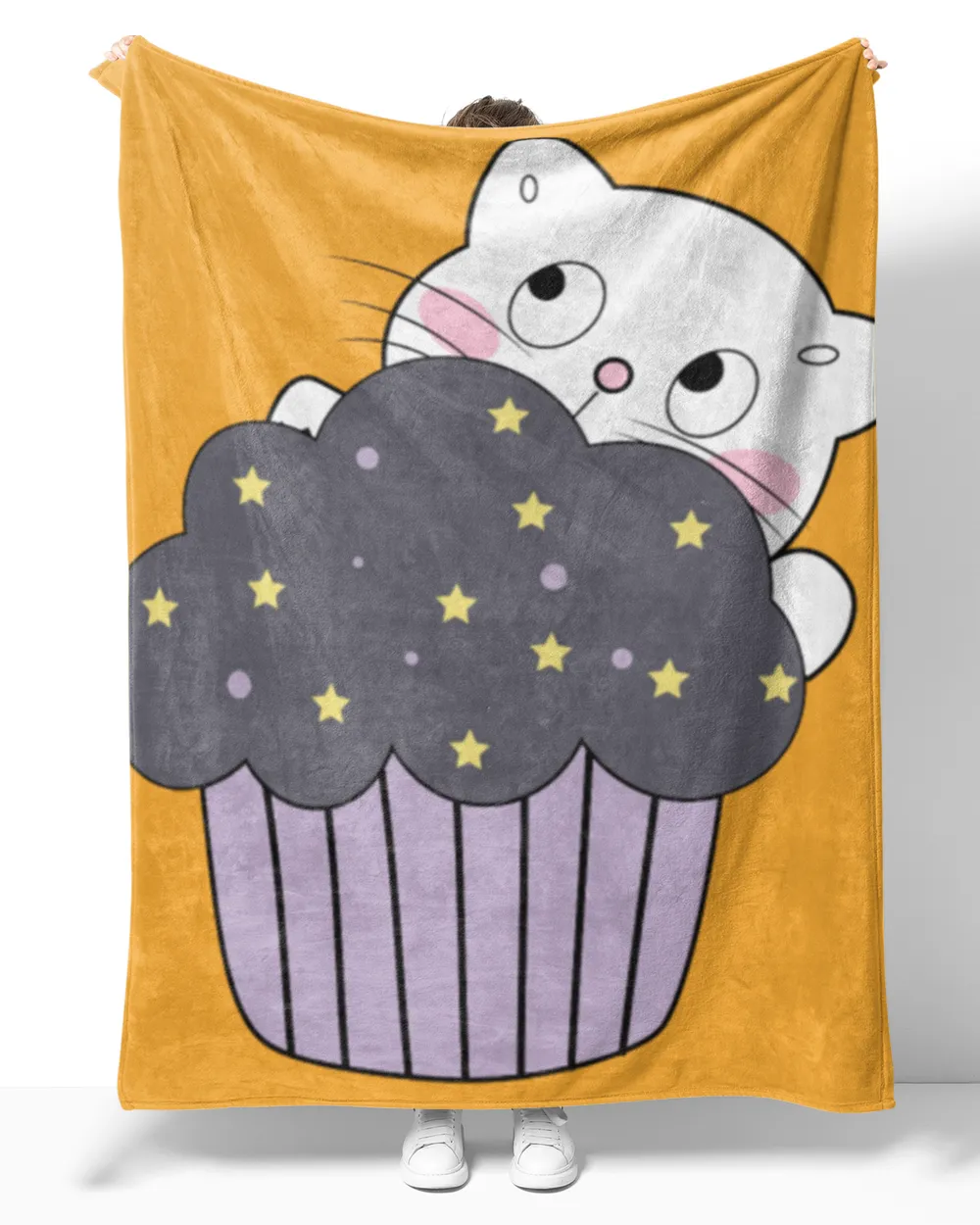 Cute cat with cupcake for cat lover