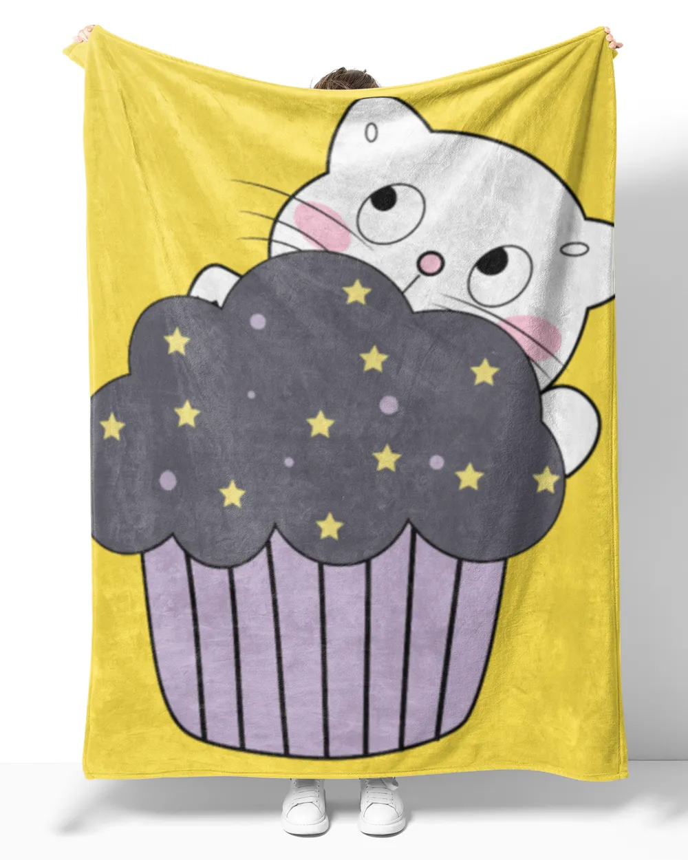 Cute cat with cupcake for cat lover