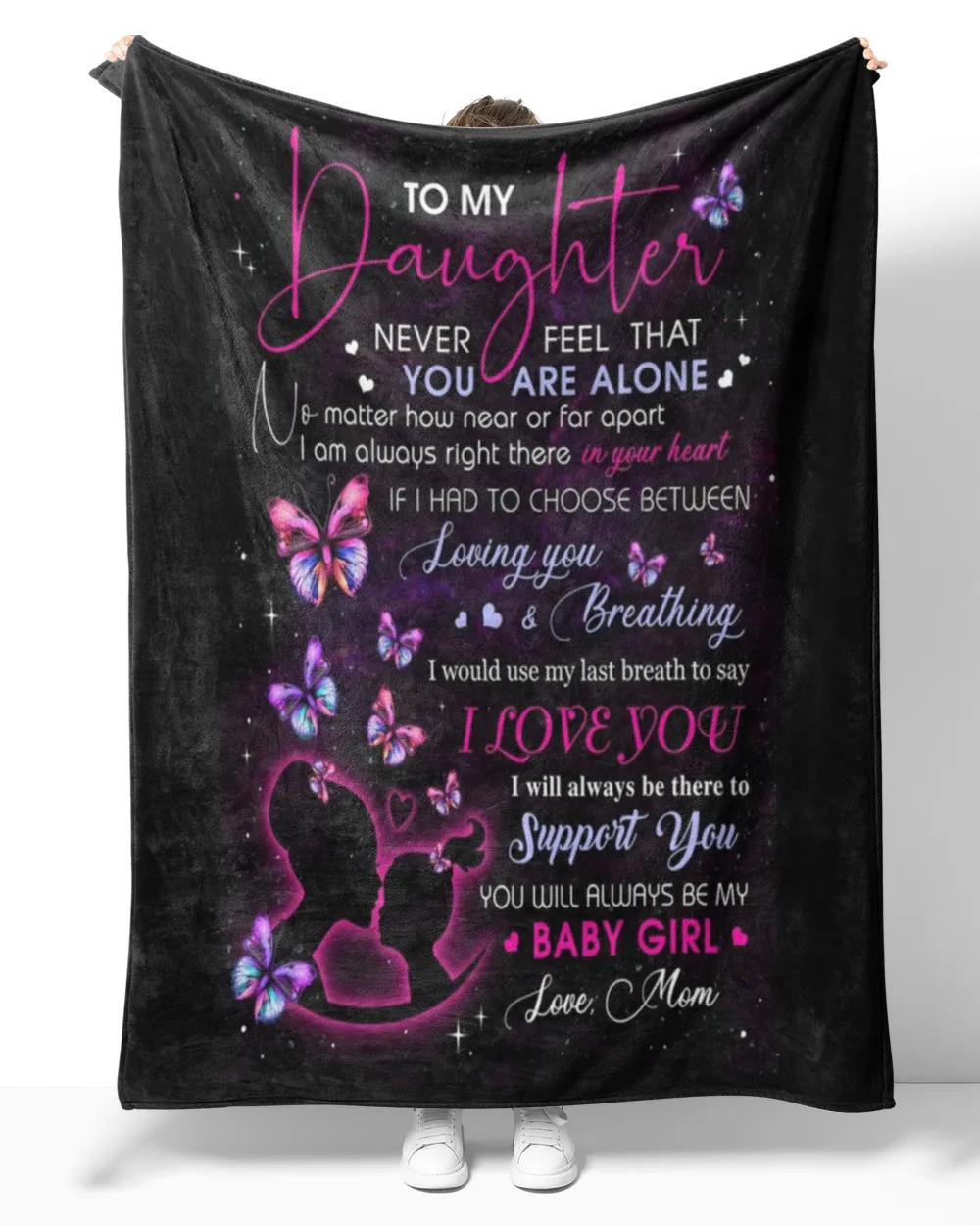 To My Daughter Not Alone Throw Blanket