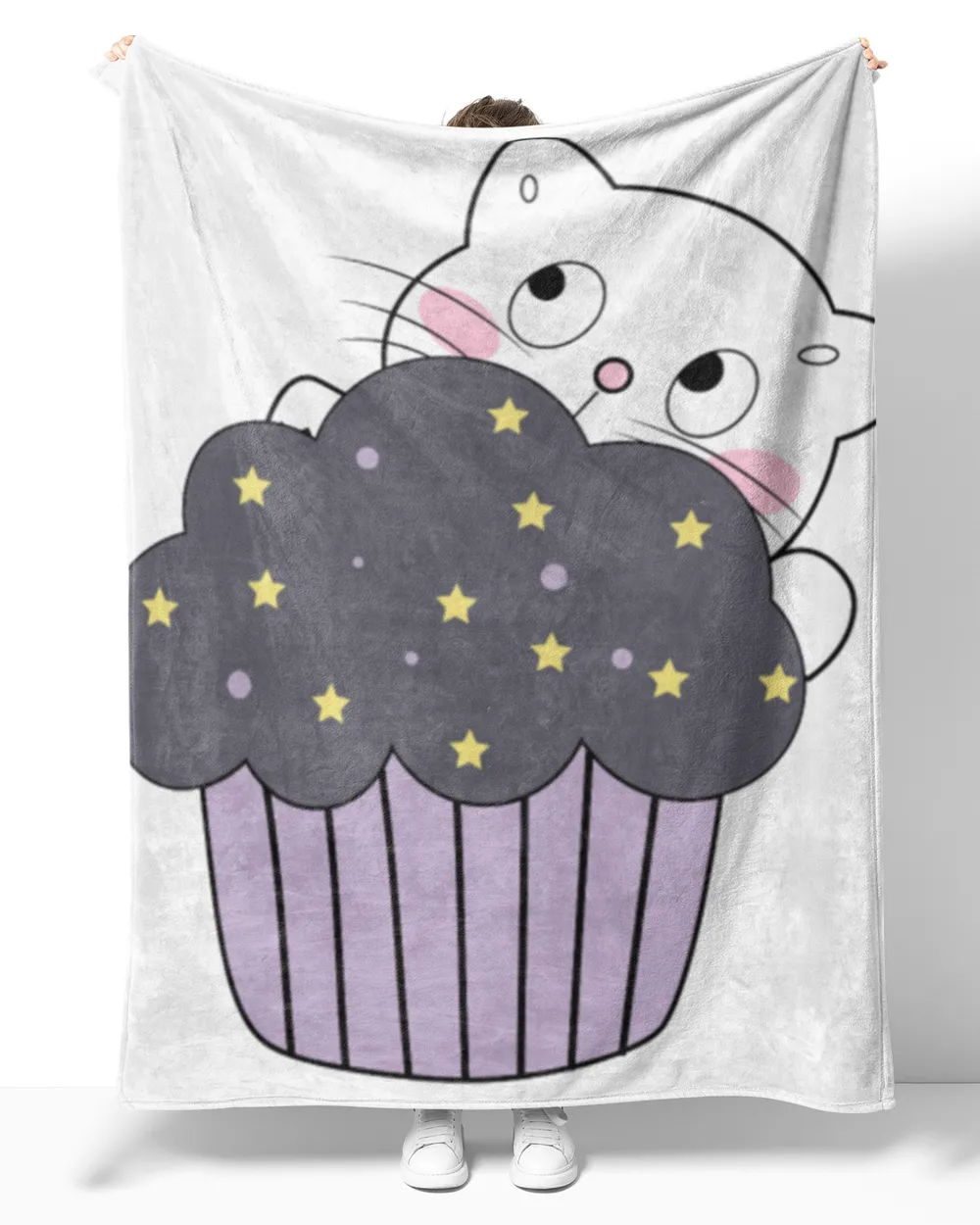 Cute cat with cupcake for cat lover